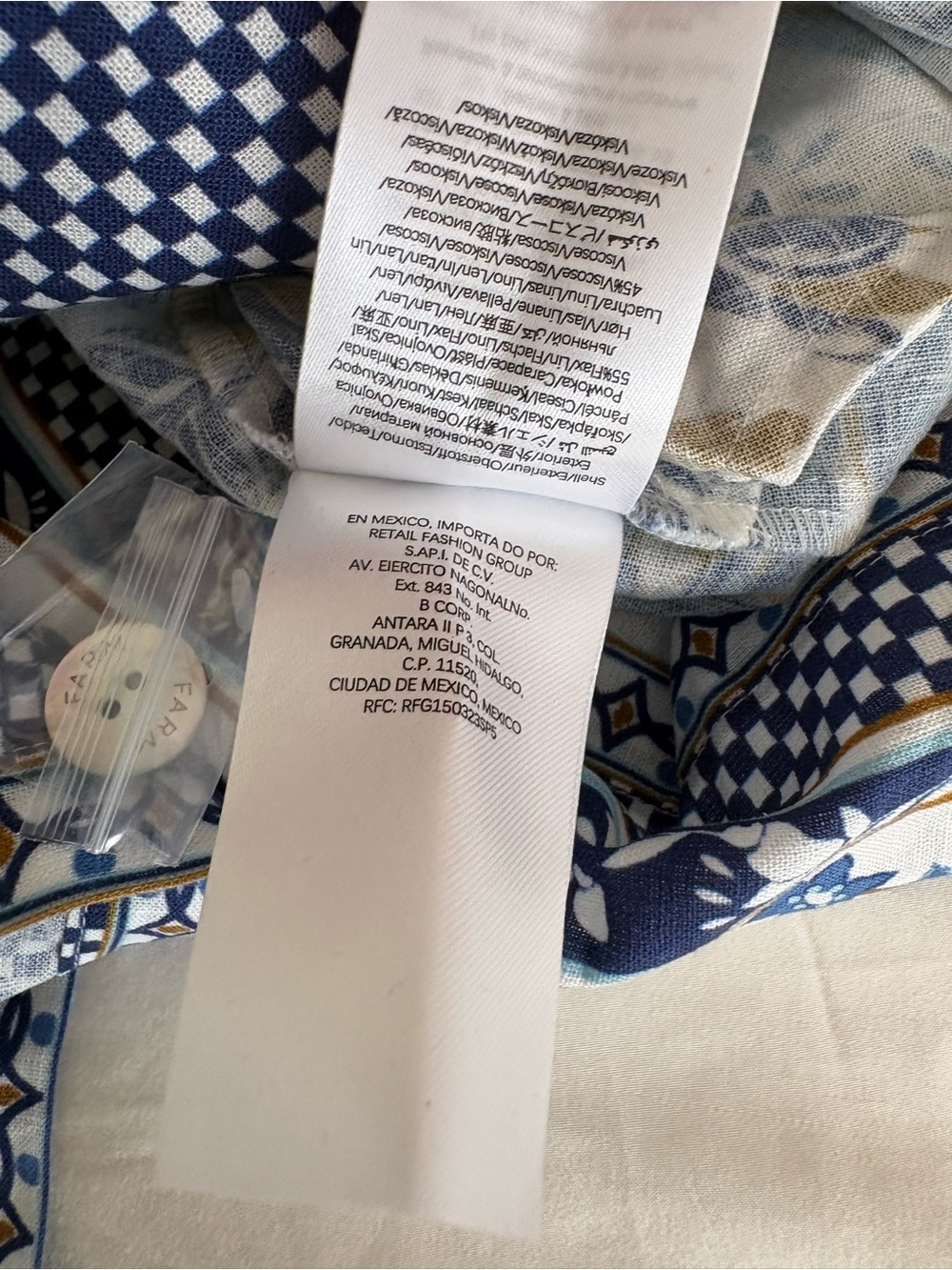 NWOT Farm Rio Off-White Ana Tapestry Lenzing™ Ecovero™ Euroflax™ Romper S - Picture 10 of 16